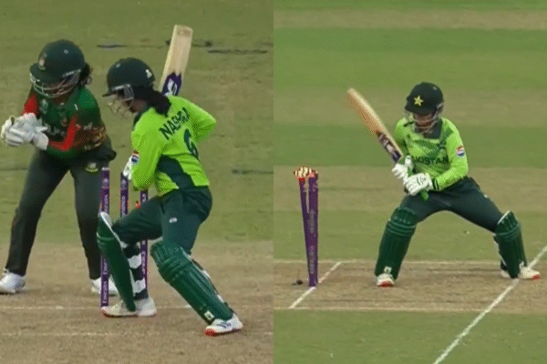 Pakistan Batter Gets Dismissed Through a Hilarious Hit-wicket In Women's World Cup 2025 Fixture [WATCH]