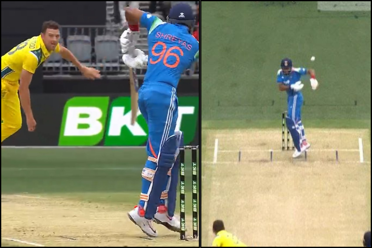 Shreyas Iyer Josh Hazlewood India Australia AUS vs IND 1st ODI