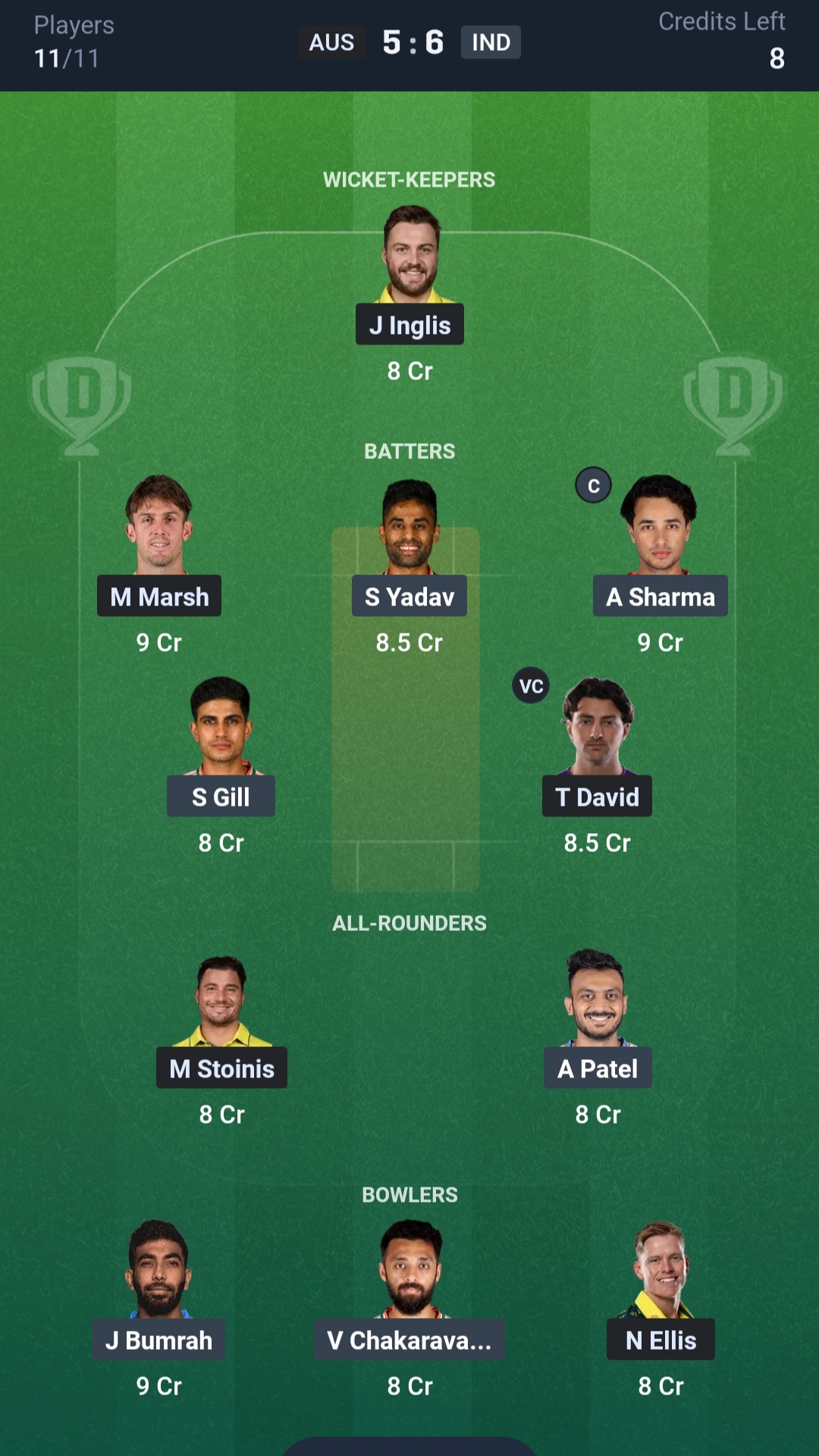 AUS vs IND Dream11 Prediction Today 4th T20I Playing XI