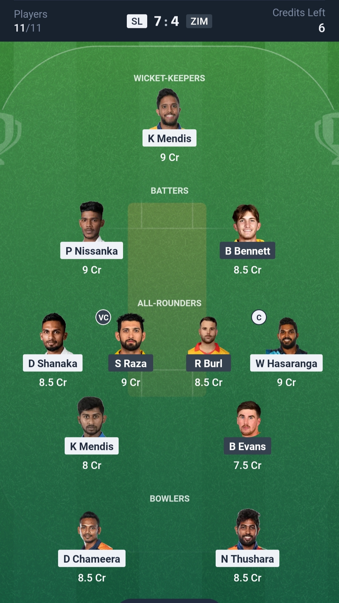 SL vs ZIM Dream11 Prediction Today T20I Tri-series 2nd Match Playing XI
