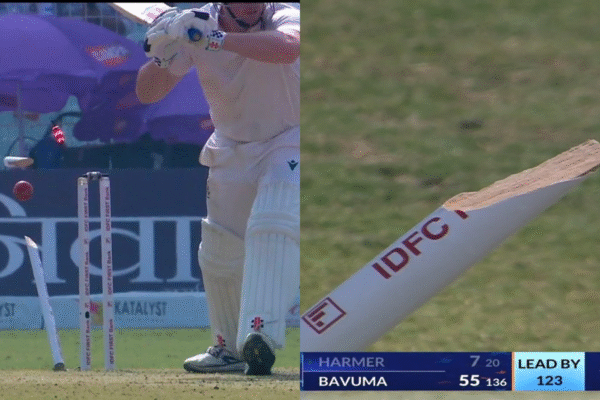 Mohammed Siraj Breaks Stump With Freak Wicket After Simon Harmer Hilariously Leaves a Straight Ball in 1st IND vs SA Test [WATCH]