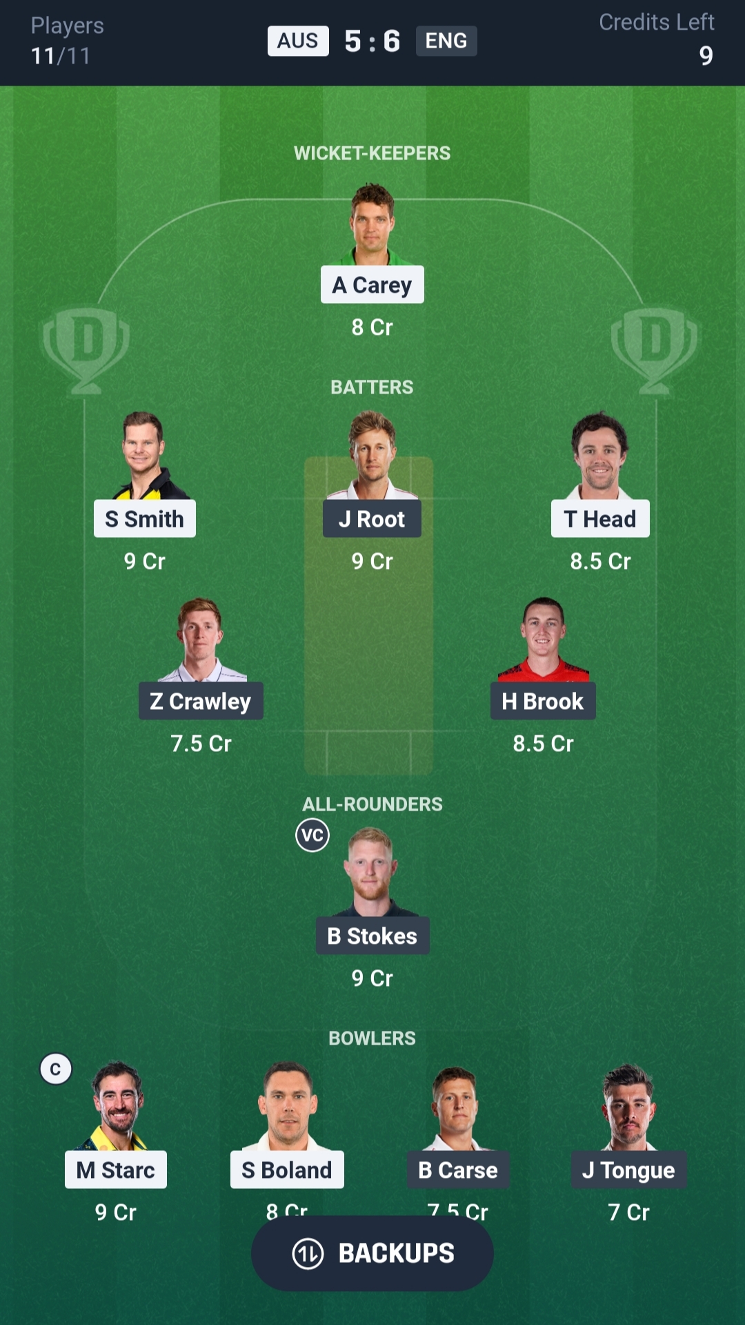 AUS vs ENG Dream11 Prediction Today 4th Test Playing XI