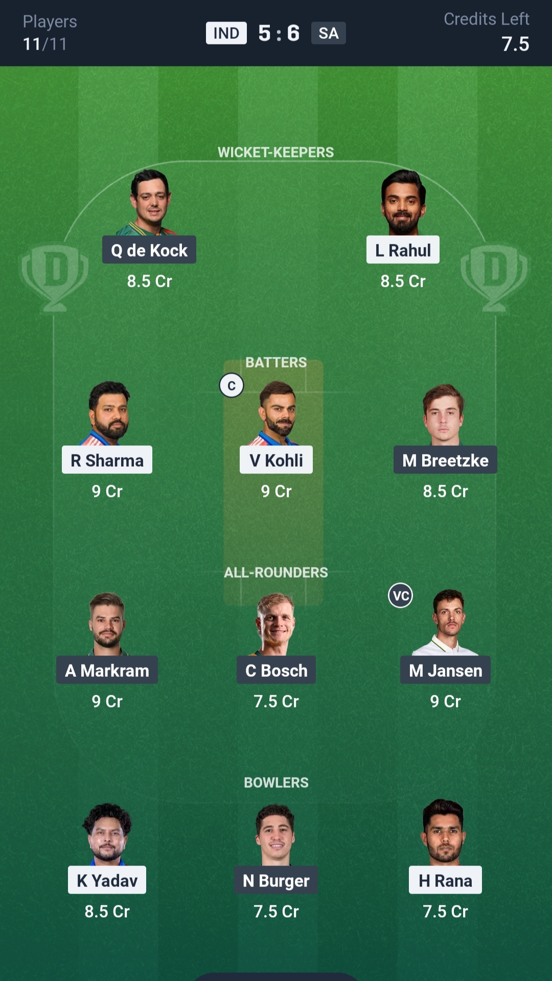 IND vs SA Dream11 Prediction Today 2nd ODI Playing XI
