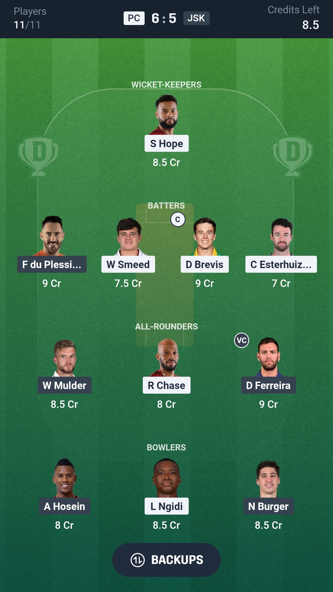 PC vs JSK Dream11 Prediction Today SA20 2026 Match 2 Playing XI