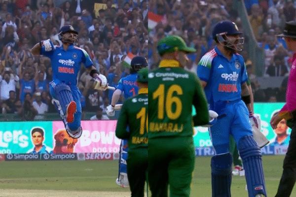 Virat Kohli Brings Out Aggressive Celebration After Second Consecutive Century in 2nd IND vs SA ODI [WATCH]