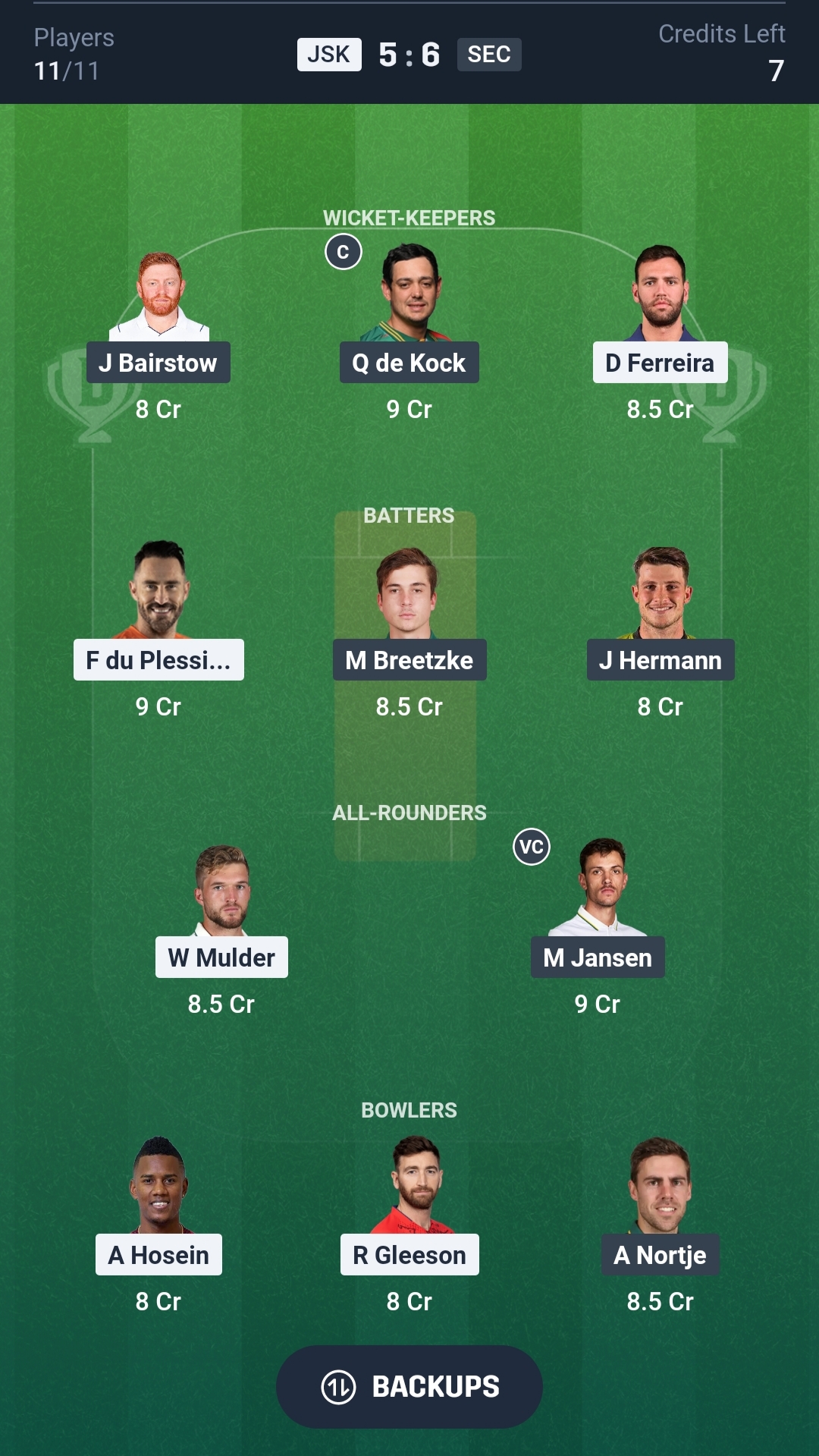 JSK vs SEC Dream11 Prediction Today SA20 2026 Match 11 Playing XI