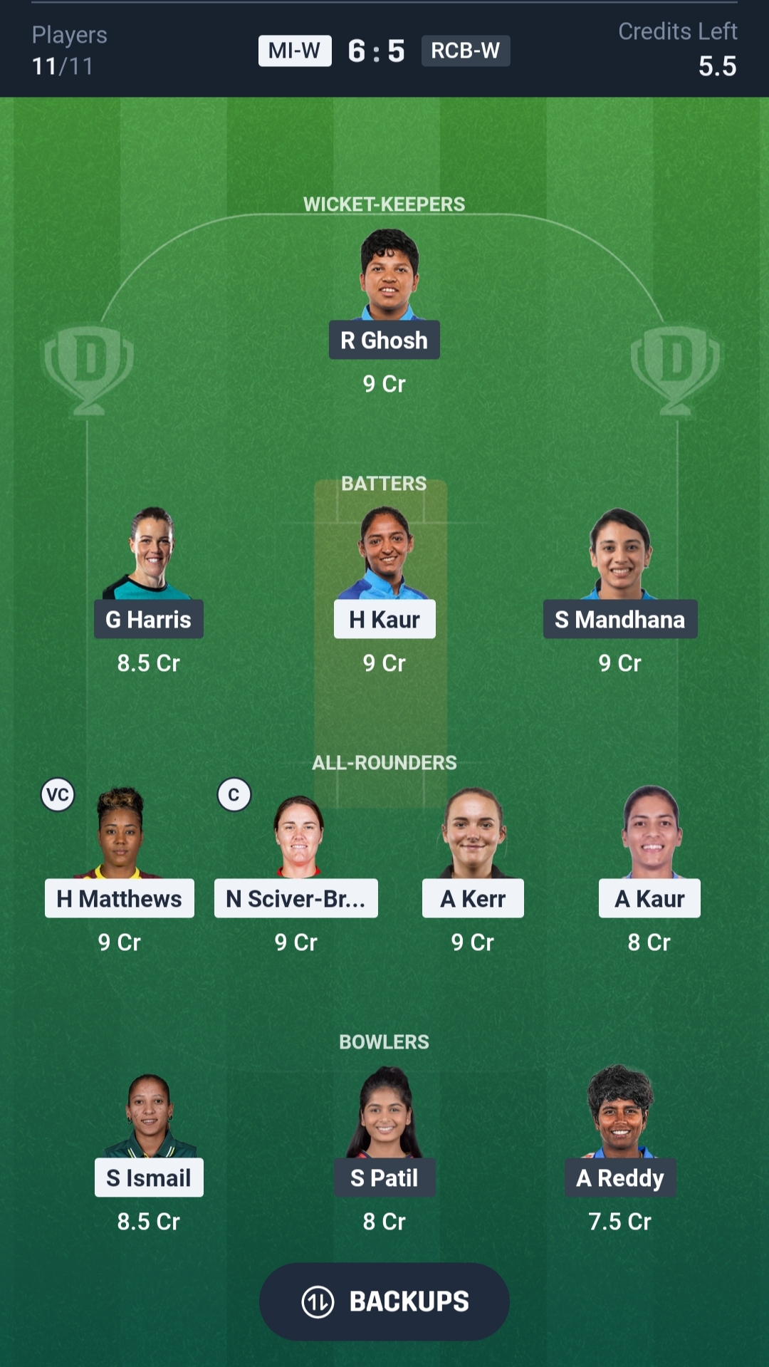 MI-W vs RCB-W Dream11 Prediction Today WPL 2026 Match 1 Playing XI