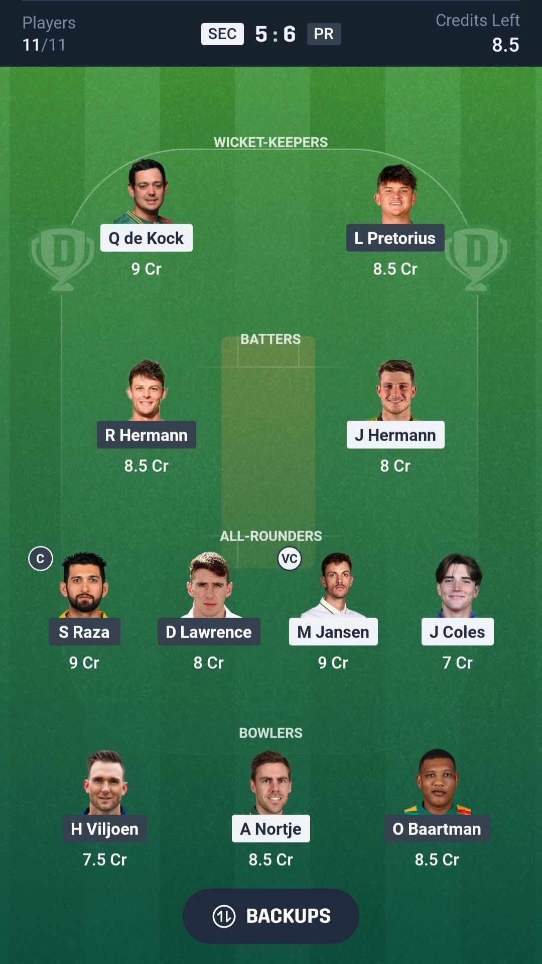 Team for SEC vs PR Dream11 Prediction&nbsp;