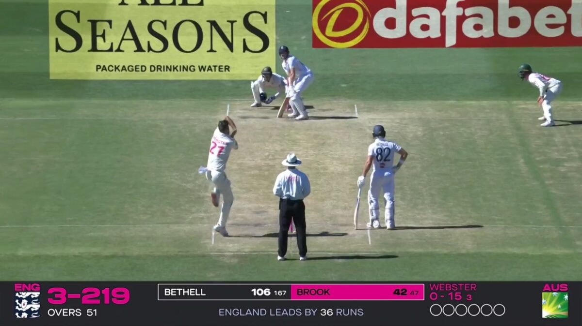 Beau Webster's first contact was within the return crease.