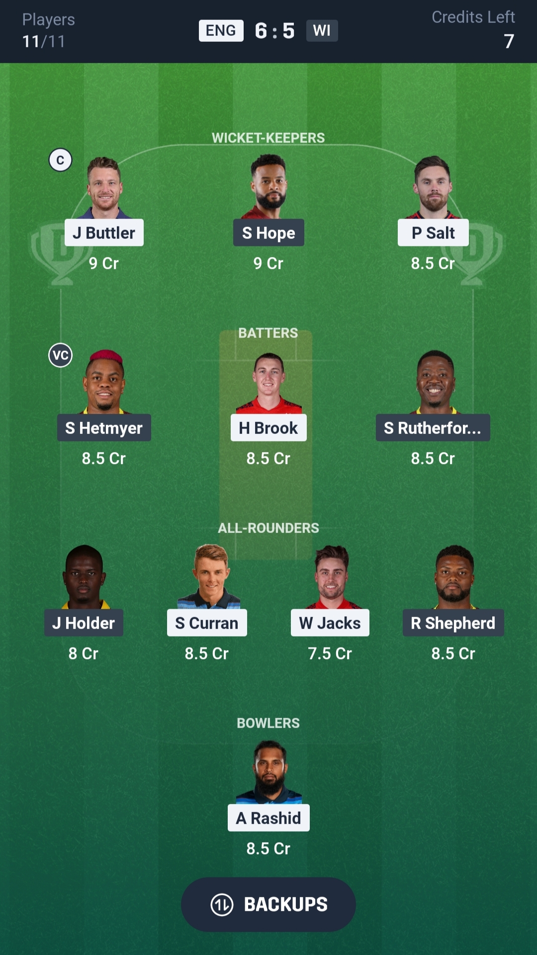 ENG vs WI Dream11 Prediction Today T20 World Cup 2026 Match 15 Playing XI