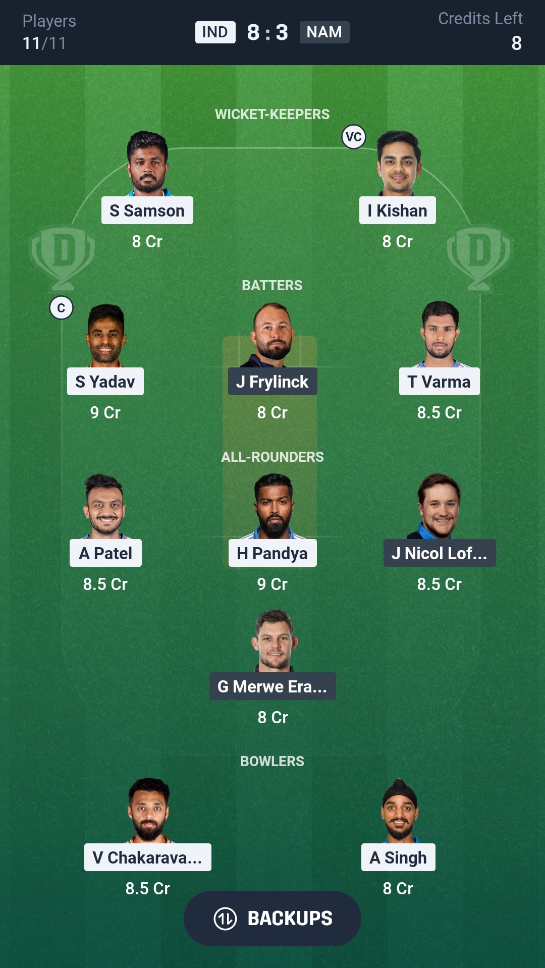 IND vs NAM Dream11 Prediction Today T20 World Cup 2026 Match 18 Playing XI