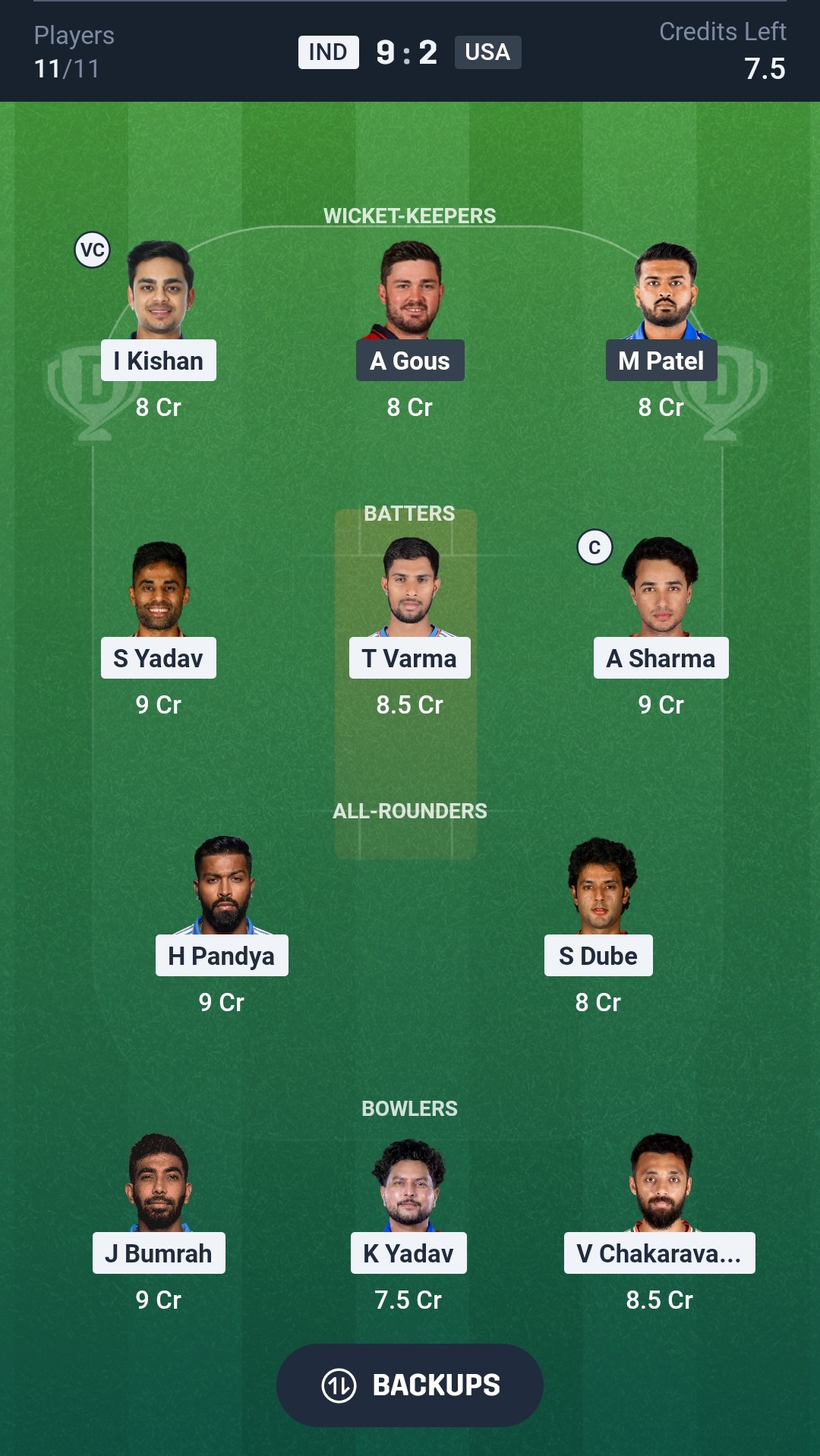 IND vs USA Dream11 Prediction Today T20 World Cup 2026 Match 3 Playing XI