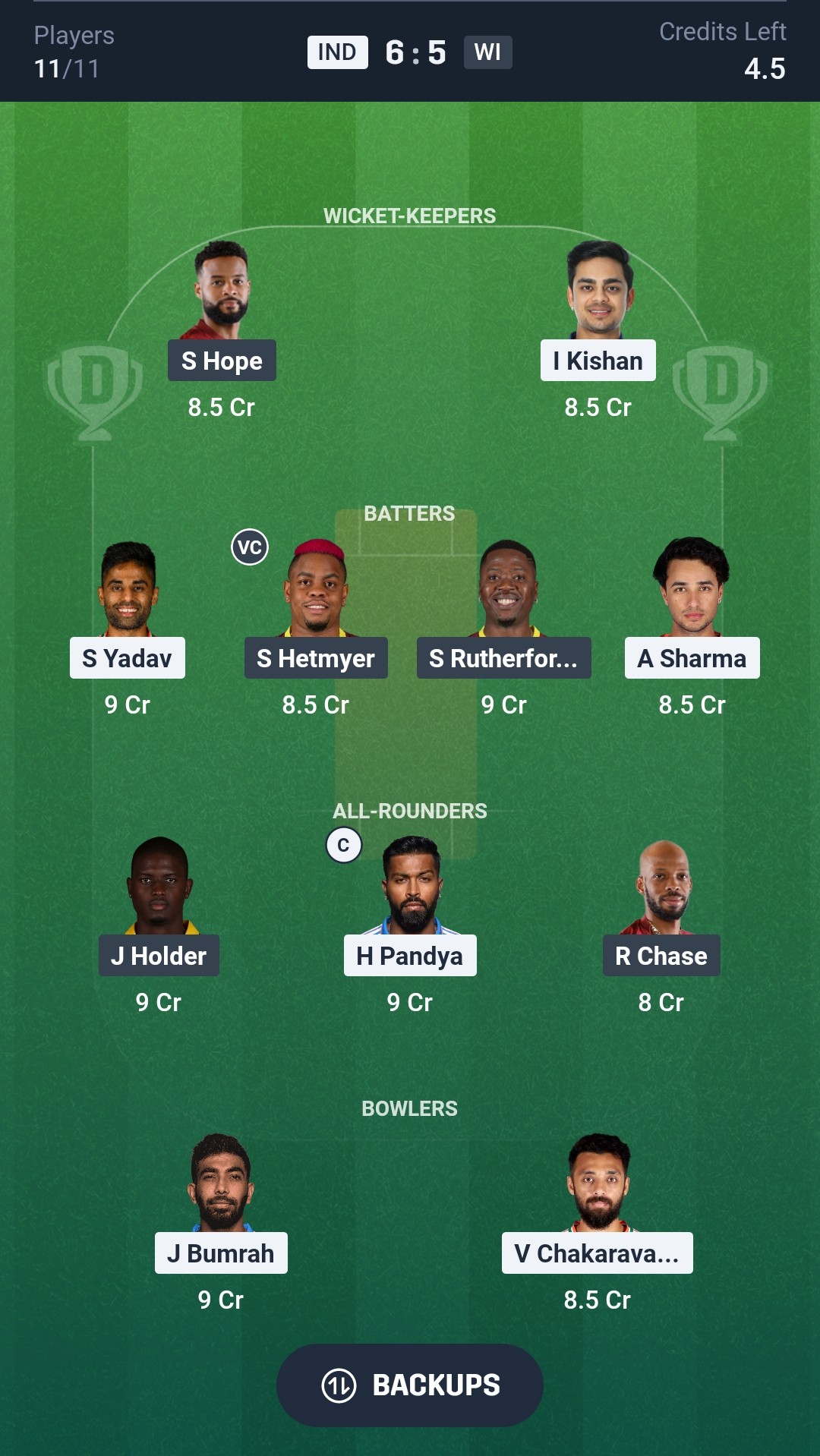 IND vs WI Dream11 Prediction Today T20 World Cup 2026 Match 52 Playing XI