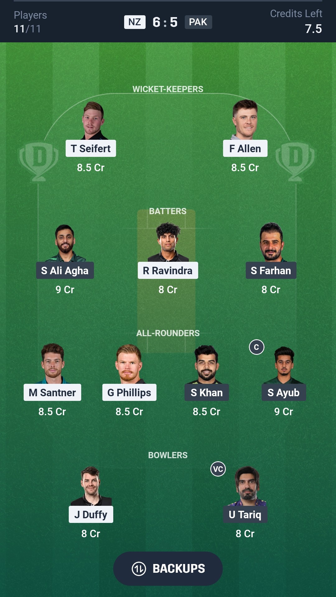 NZ vs PAK Dream11 Prediction Today T20 World Cup 2026 Match 41 Playing XI