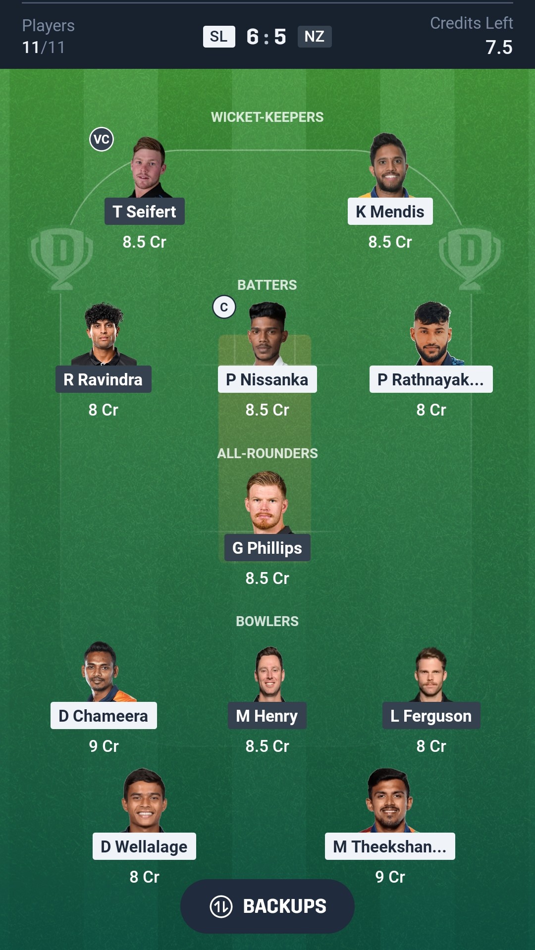 SL vs NZ Dream11 Prediction Today T20 World Cup 2026 Match 46 Playing XI