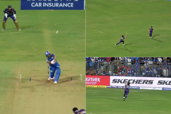 Anukul Roy Ends Rohit Sharma Madness on 78 With a Brilliant Backwards Running Catch in MI vs KKR IPL 2026 [WATCH]
