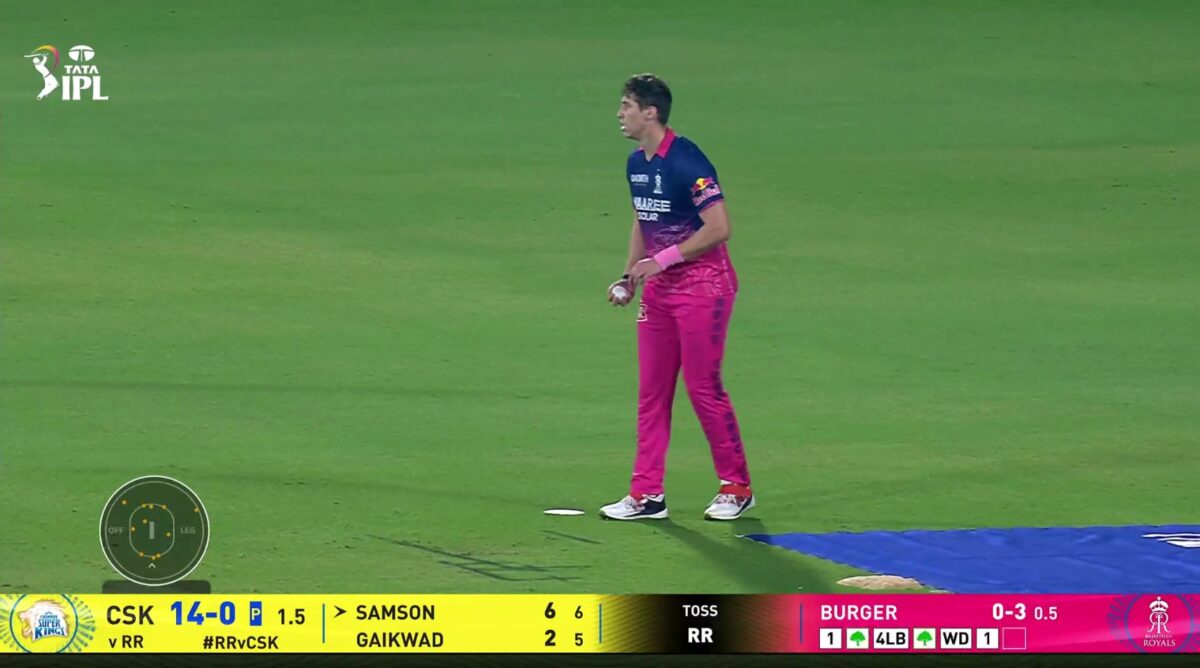 Field set by Rajasthan Royals for Sanju Samson before wicket.