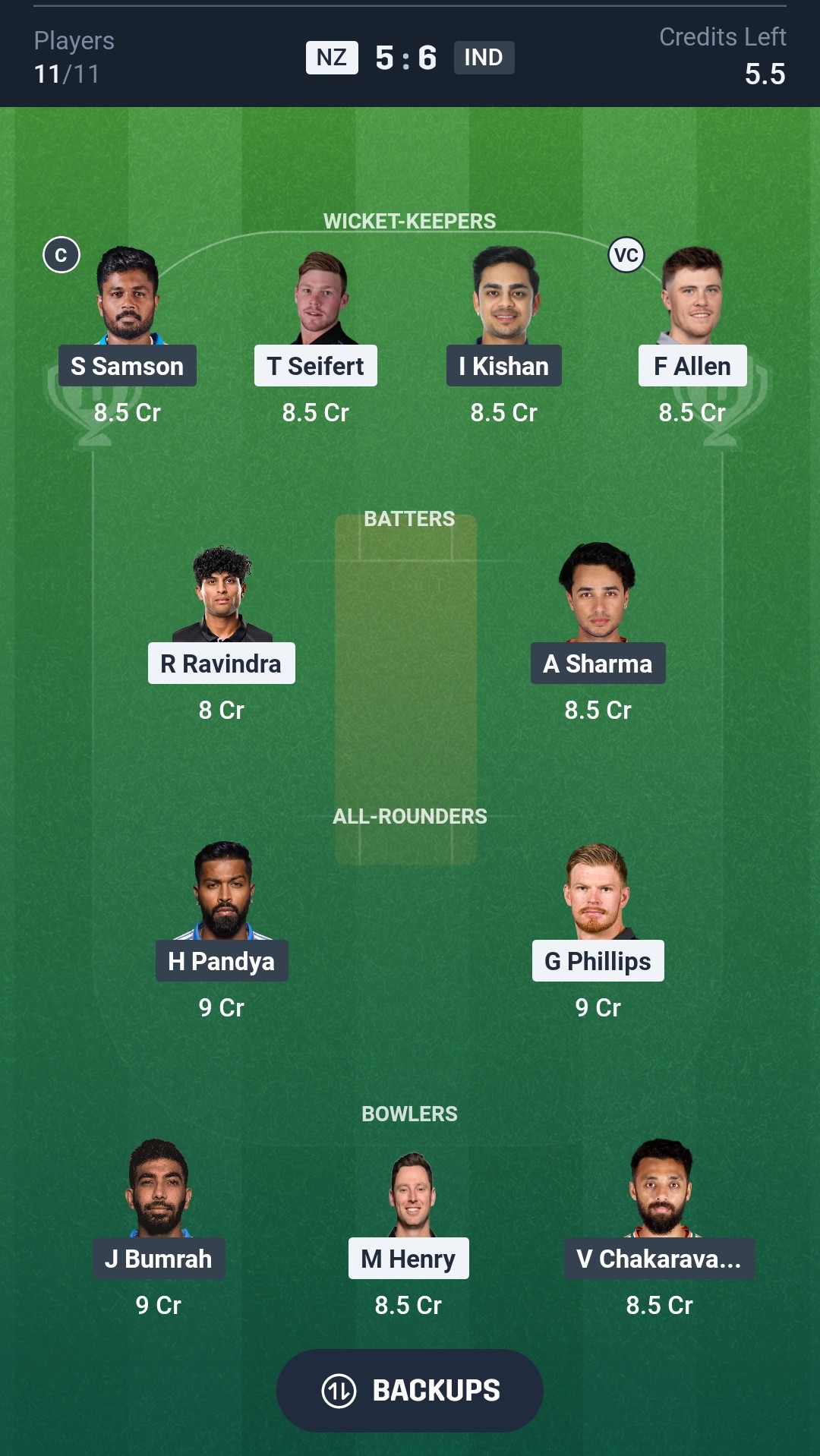 NZ vs IND Dream11 Prediction Today T20 World Cup 2026 Final Playing XI