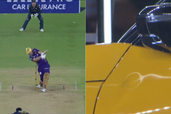 Cameron Green Dents Tata Sierra Car With a Powerful Maximum During GT vs KKR IPL 2026 [WATCH]