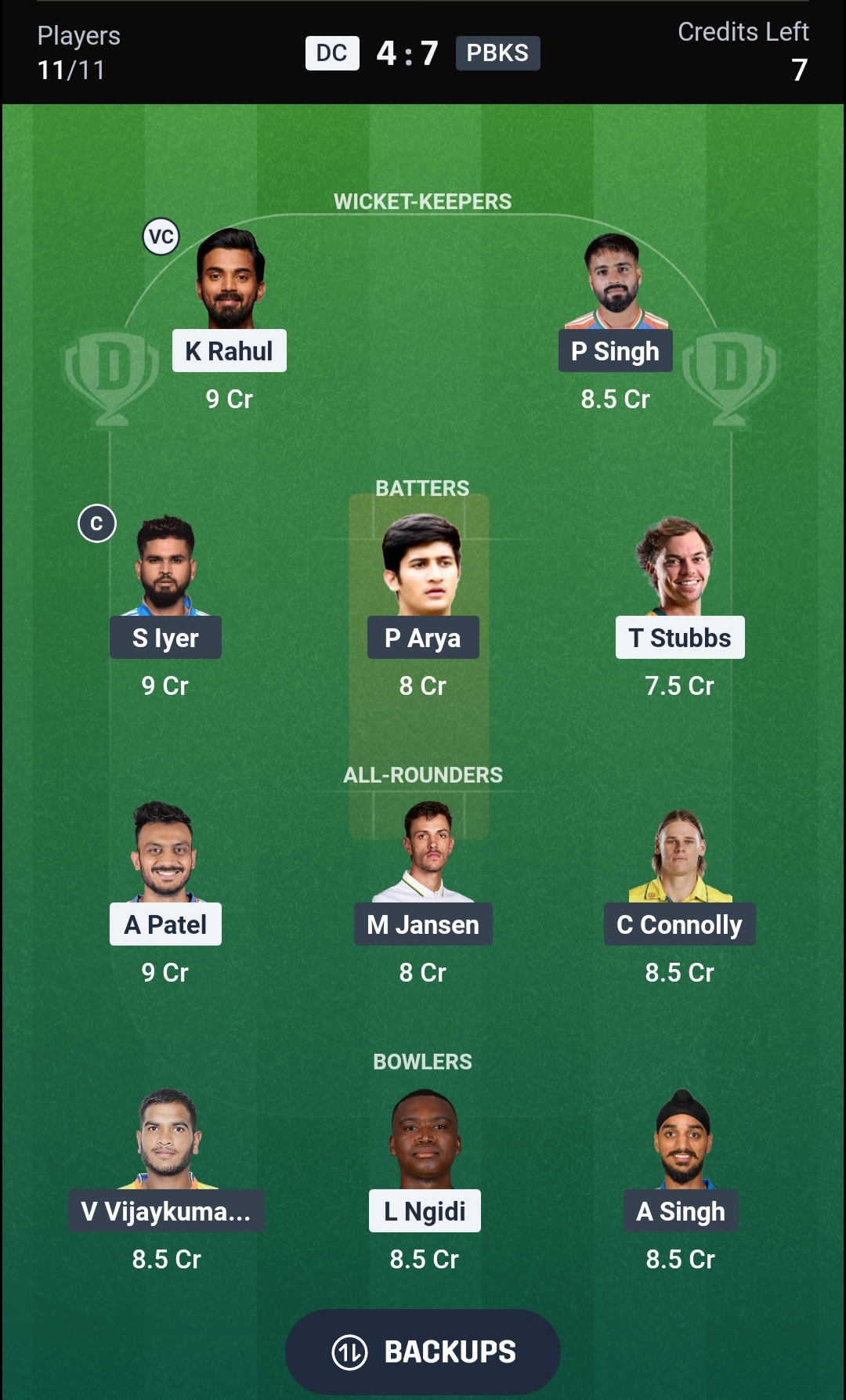 DC vs PBKS Dream11 Prediction Today IPL 2026 Match 35 Playing XI