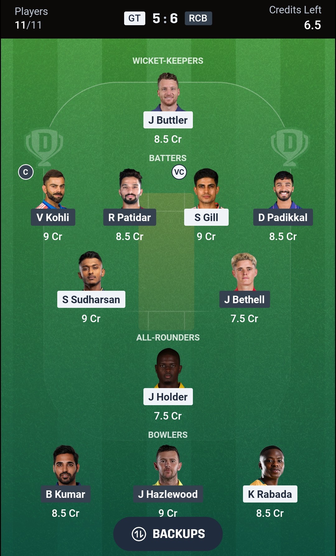 GT vs RCB Dream11 Prediction Today IPL 2026 Match 42 Playing XI