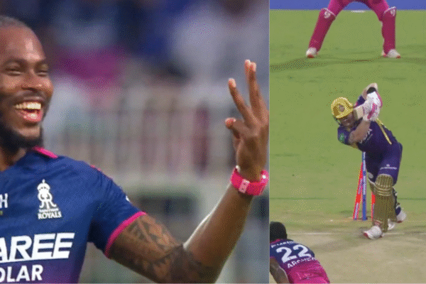 Jofra Archer Takes First-Ball Wicket for Third Time, Signals '3' With Hand After Dismissing Tim Seifert in KKR vs RR IPL 2026 [WATCH]