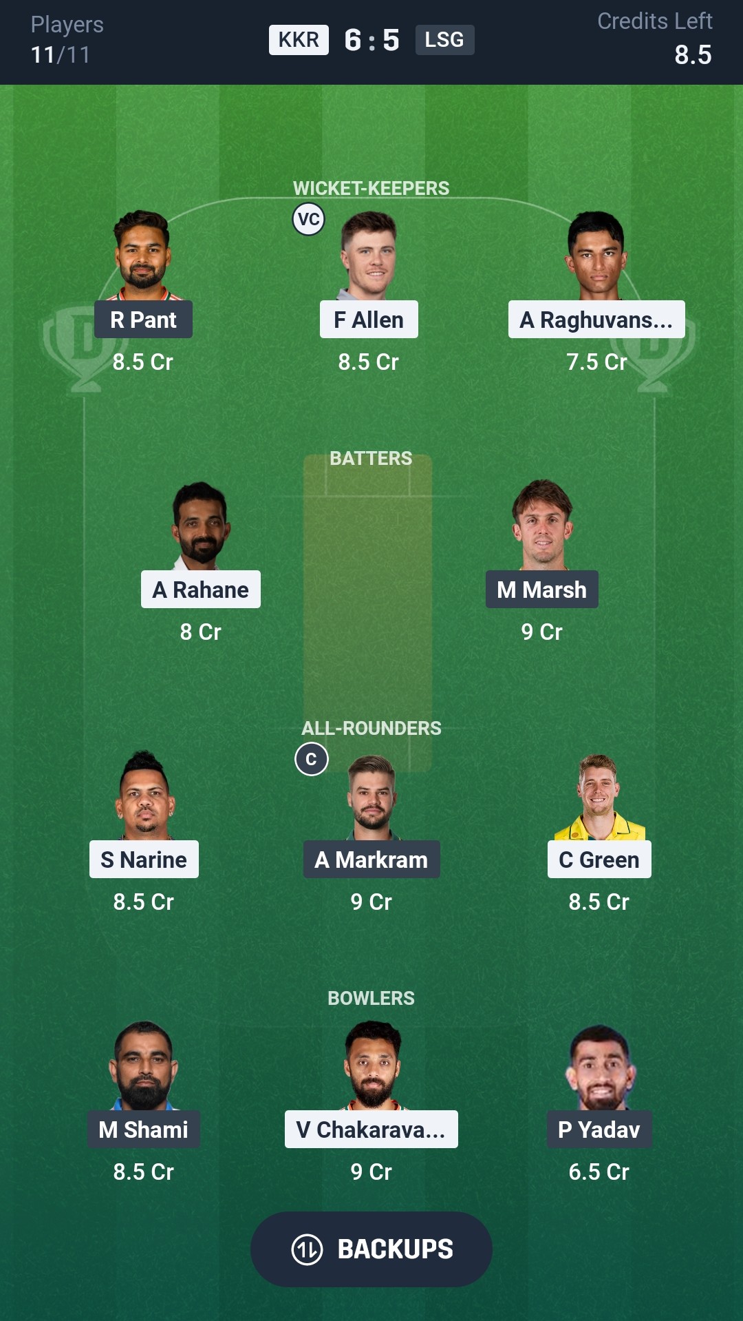 KKR vs LSG Dream11 Prediction Today IPL 2026 Match 15 Playing XI