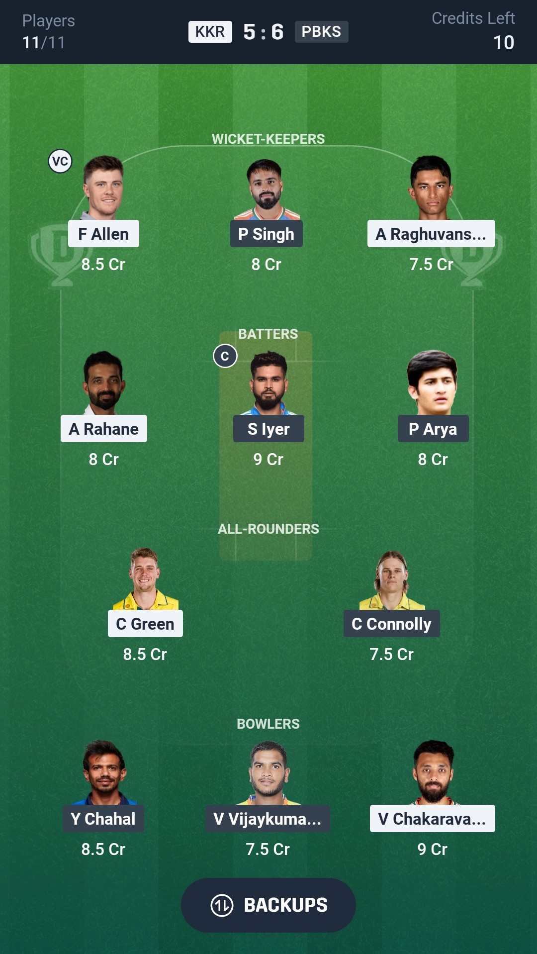 KKR vs PBKS Dream11 Prediction Today IPL 2026 Match 12 Playing XI