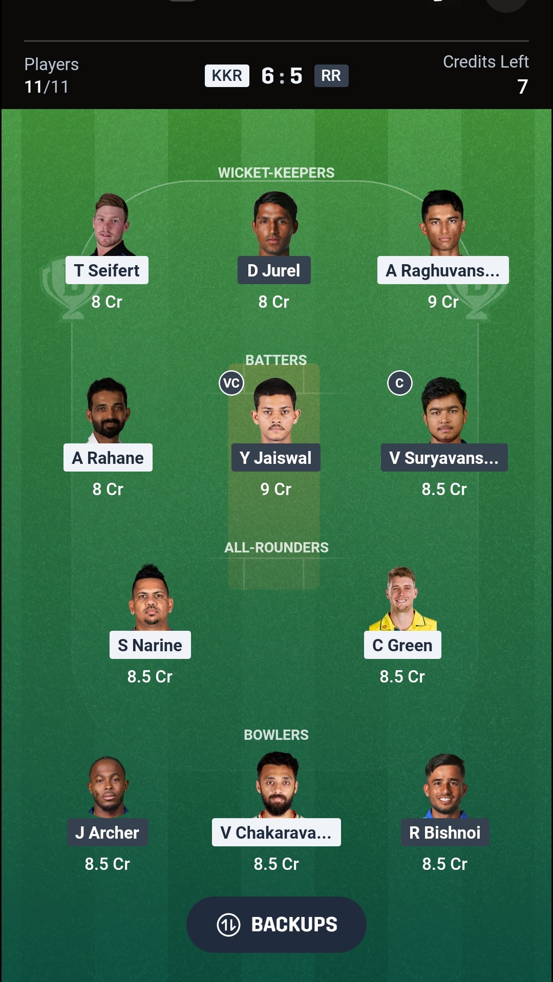 KKR vs RR Dream11 Prediction Today IPL 2026 Match 28 Playing XI