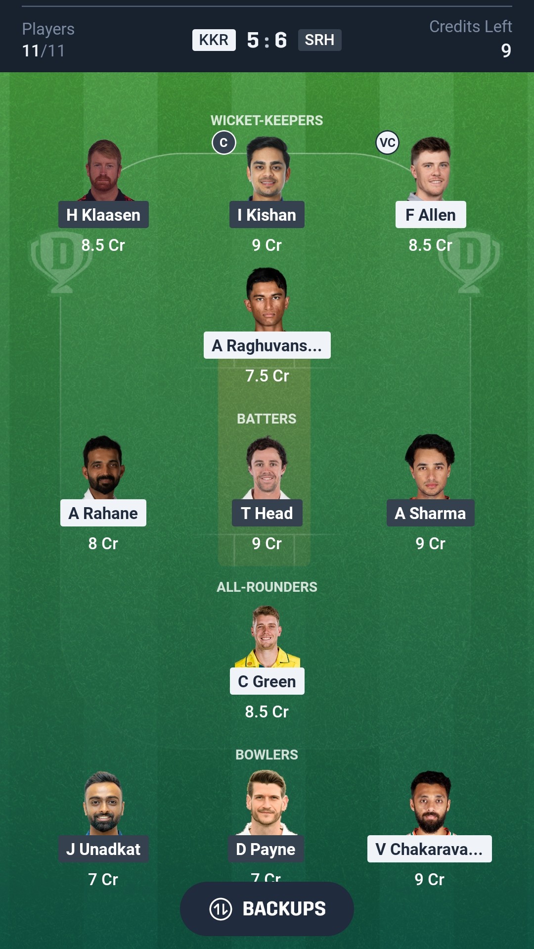 KKR vs SRH Dream11 Prediction Today IPL 2026 Match 6 Playing XI