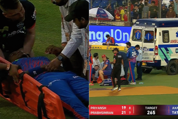 Lungi Ngidi Suffers Nasty Head Injury After Scary Fall, Stretchered Off in Ambulance During DC vs PBKS IPL 2026 [WATCH]