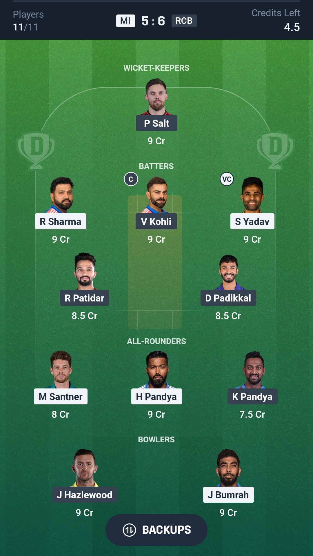 MI vs RCB Dream11 Prediction Today IPL 2026 Match 20 Playing XI