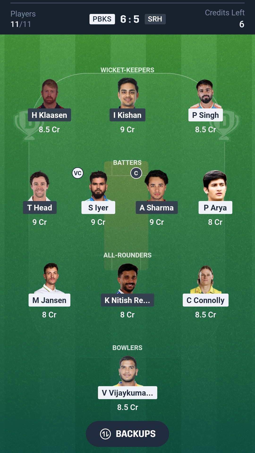 PBKS vs SRH Dream11 Prediction Today IPL 2026 Match 17 Playing XI