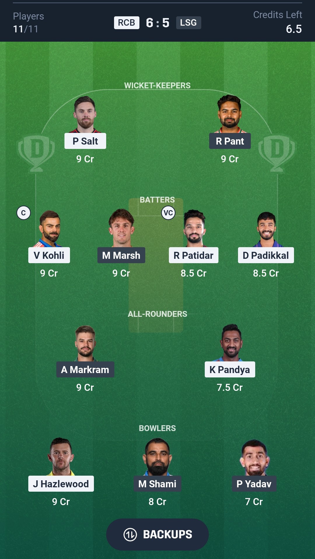 RCB vs LSG Dream11 Prediction Today IPL 2026 Match 23 Playing XI