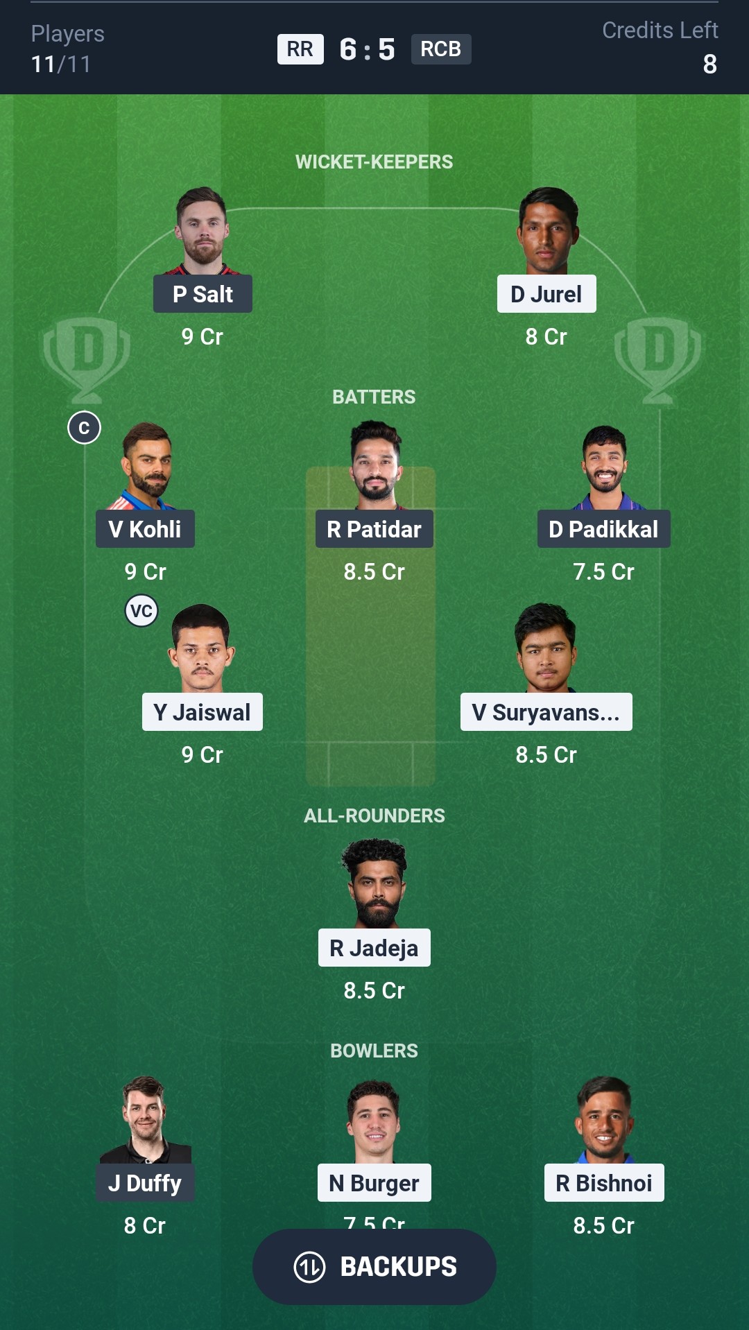 RR vs RCB Dream11 Prediction Today IPL 2026 Match 16 Playing XI