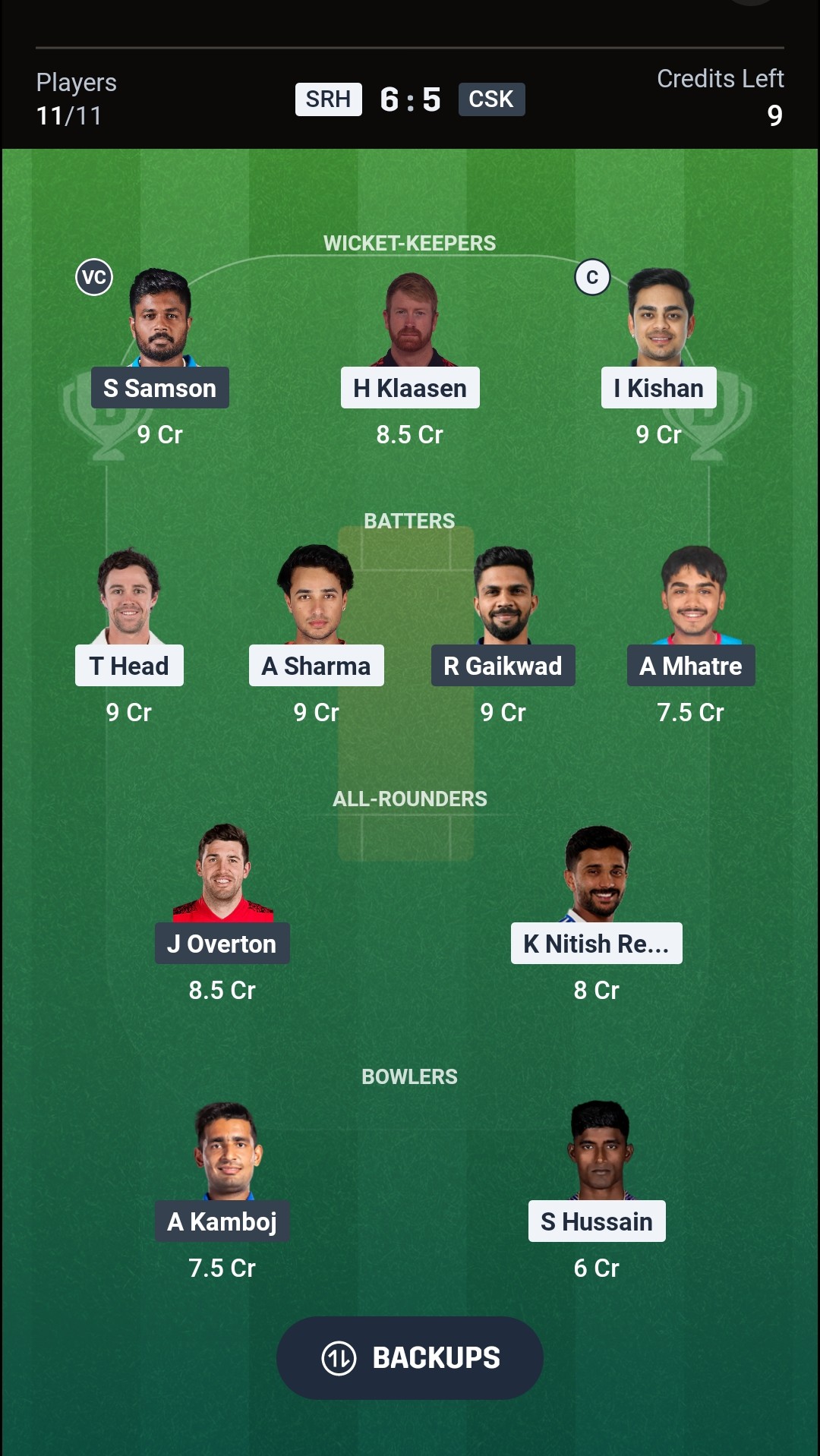 SRH vs CSK Dream11 Prediction Today IPL 2026 Match 27 Playing XI