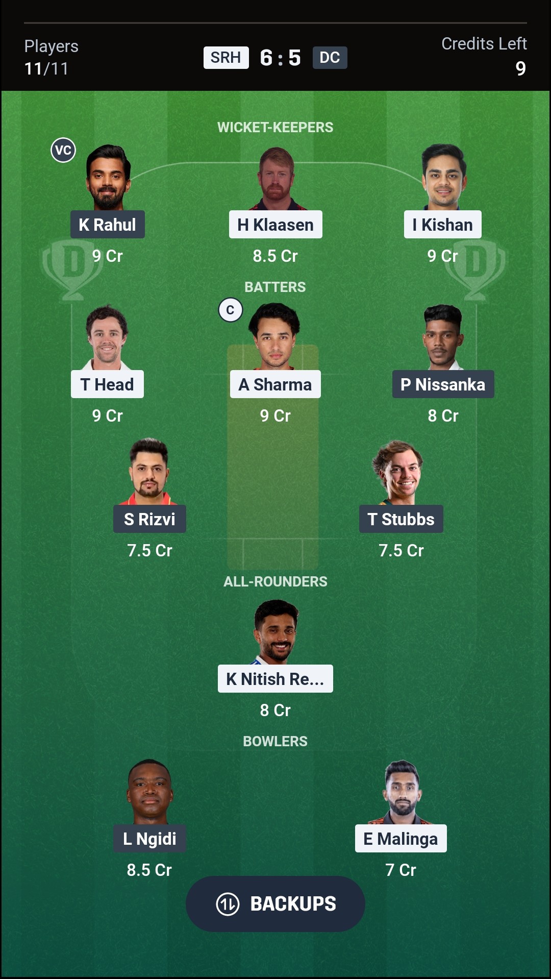 SRH vs DC Dream11 Prediction Today IPL 2026 Match 31 Playing XI