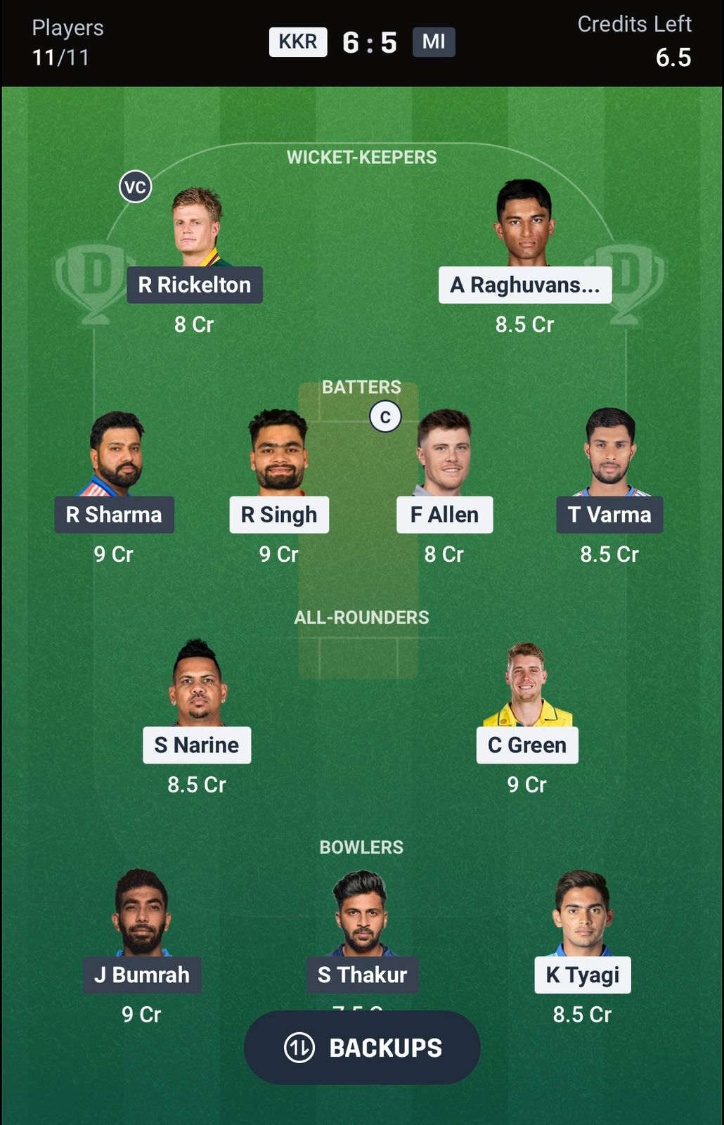 KKR vs MI Dream11 Prediction Today, IPL 2026 Match 65 Playing XI