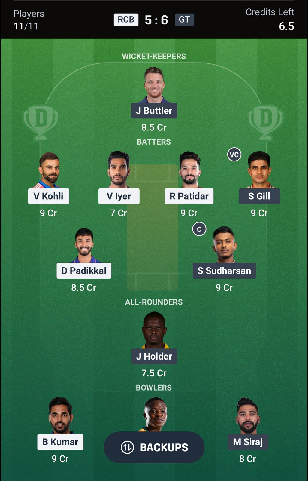 RCB vs GT Dream11 Prediction Today, IPL 2026 Qualifier 1 Playing XI 