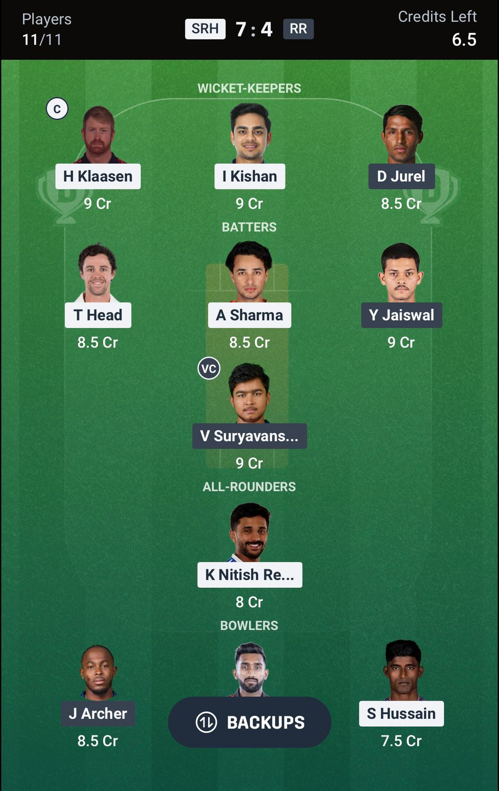 SRH vs RR Dream11 Prediction Today, IPL 2026 Eliminator Playing XI